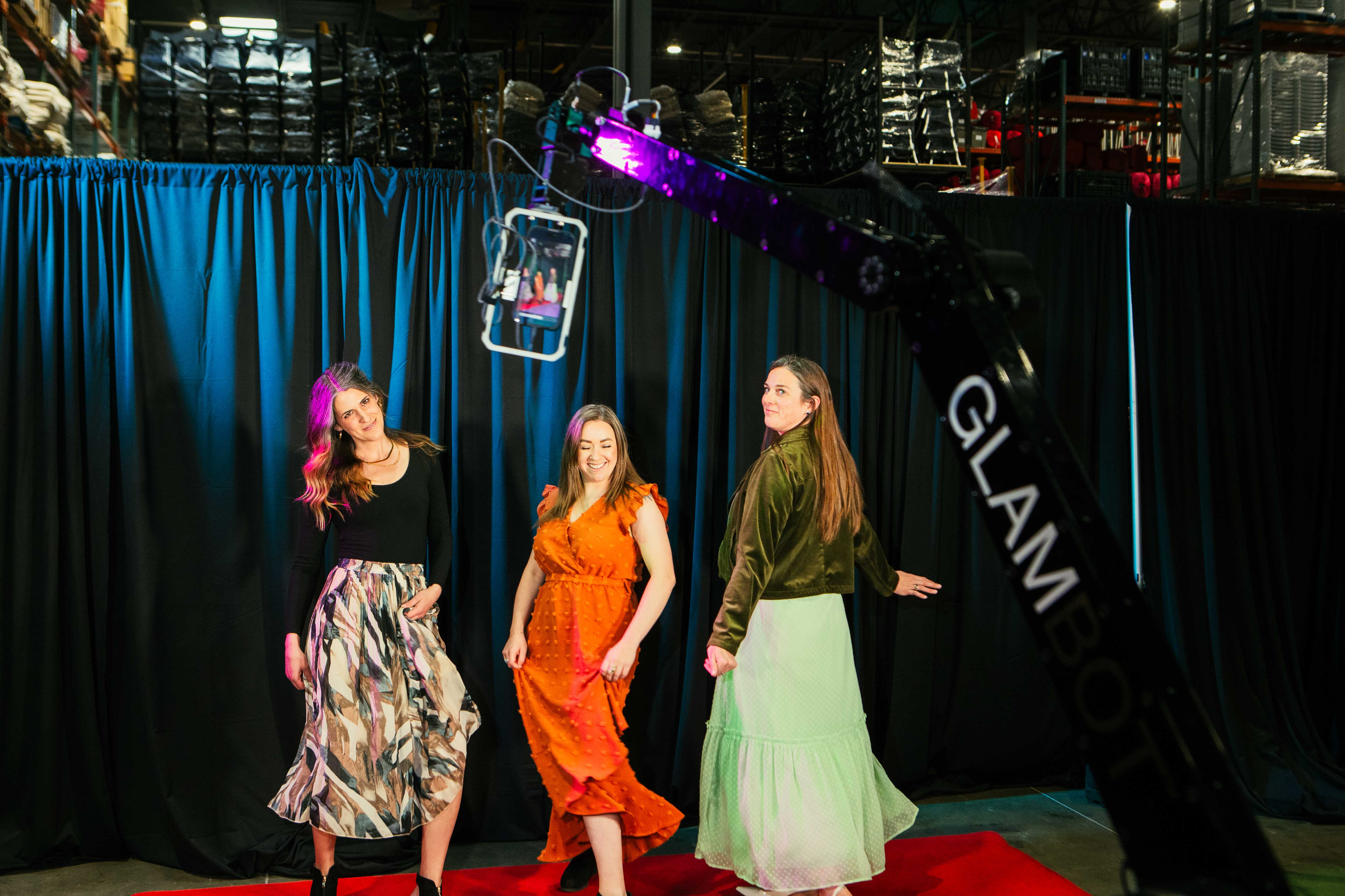 GlamBot slow-motion video booth at corporate event