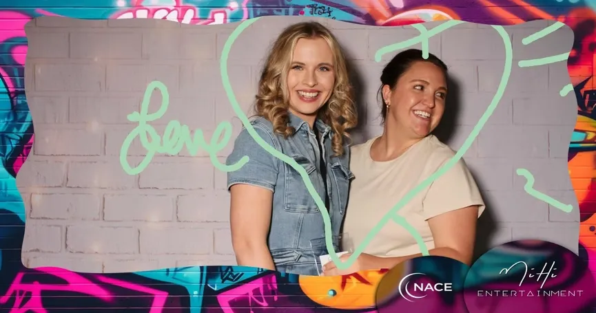 Digital graffiti art created at interactive photo booth event