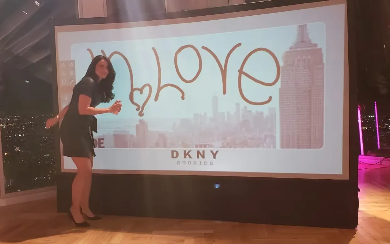 Digital spray paint photo booth at festival event