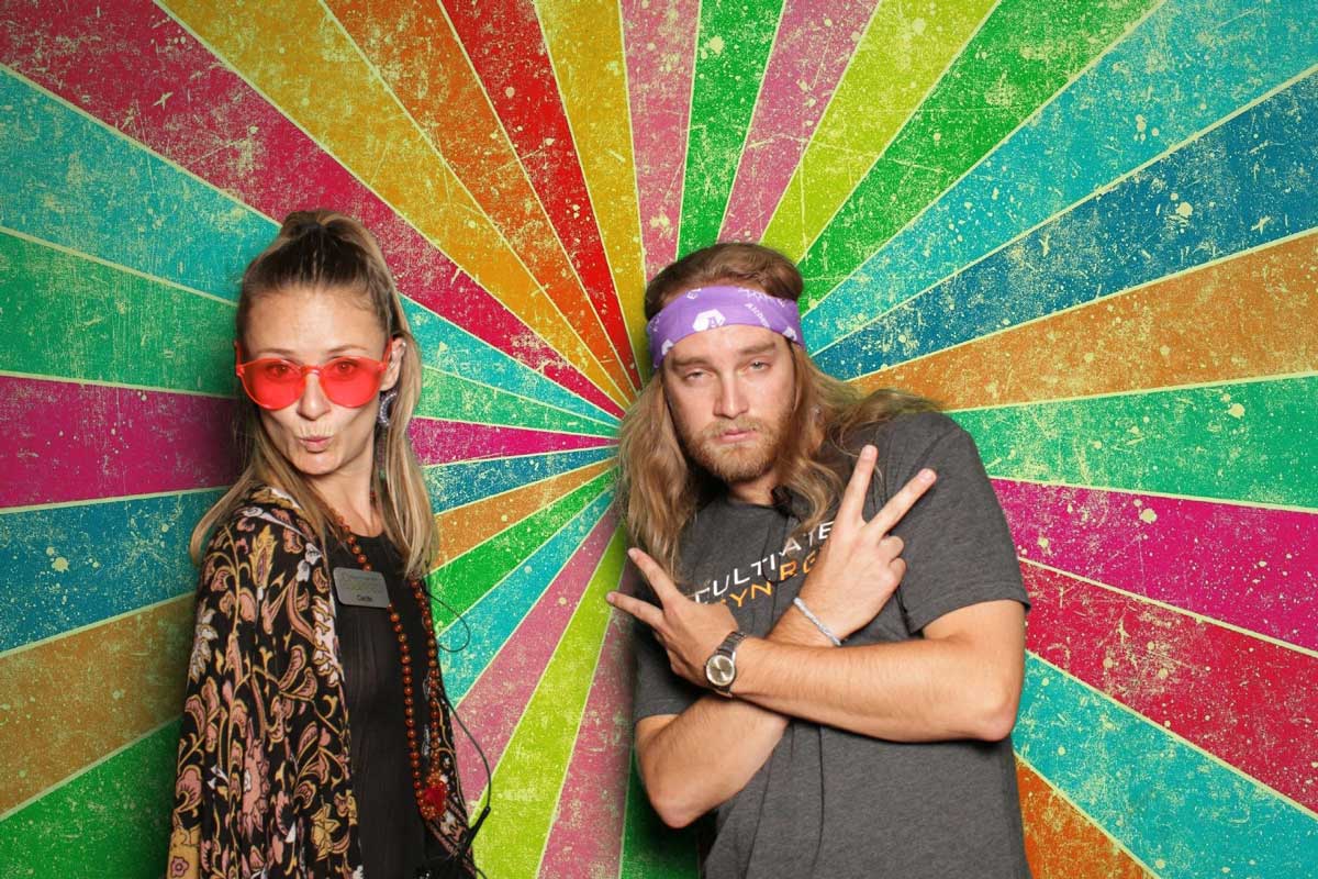 Rustic photo booth features