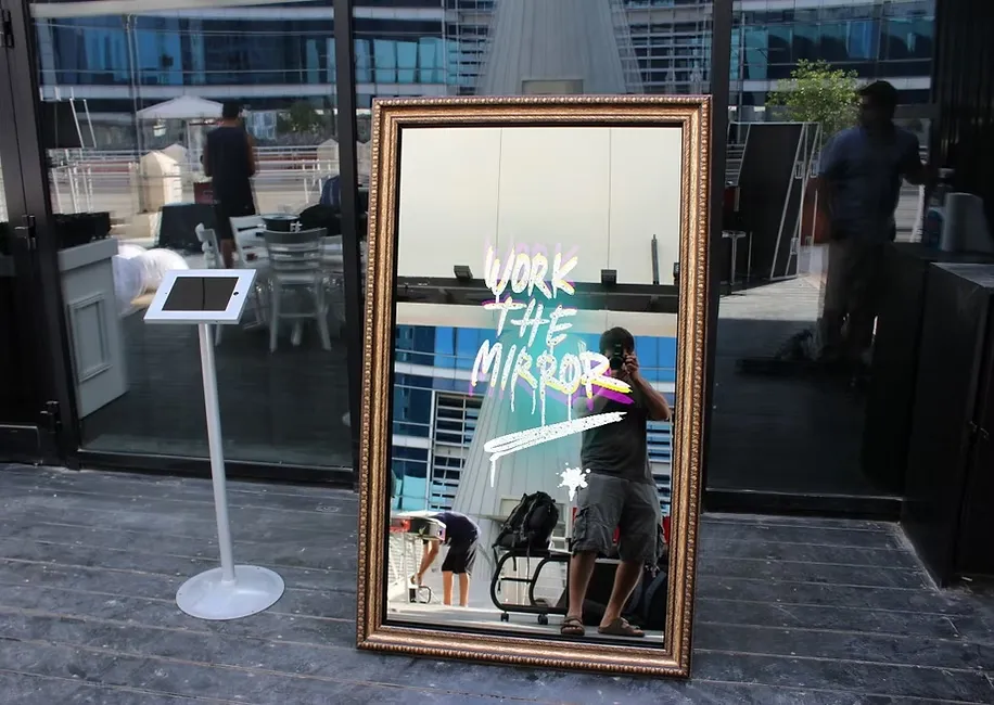 Mirror Photo Booth with interactive touchscreen
