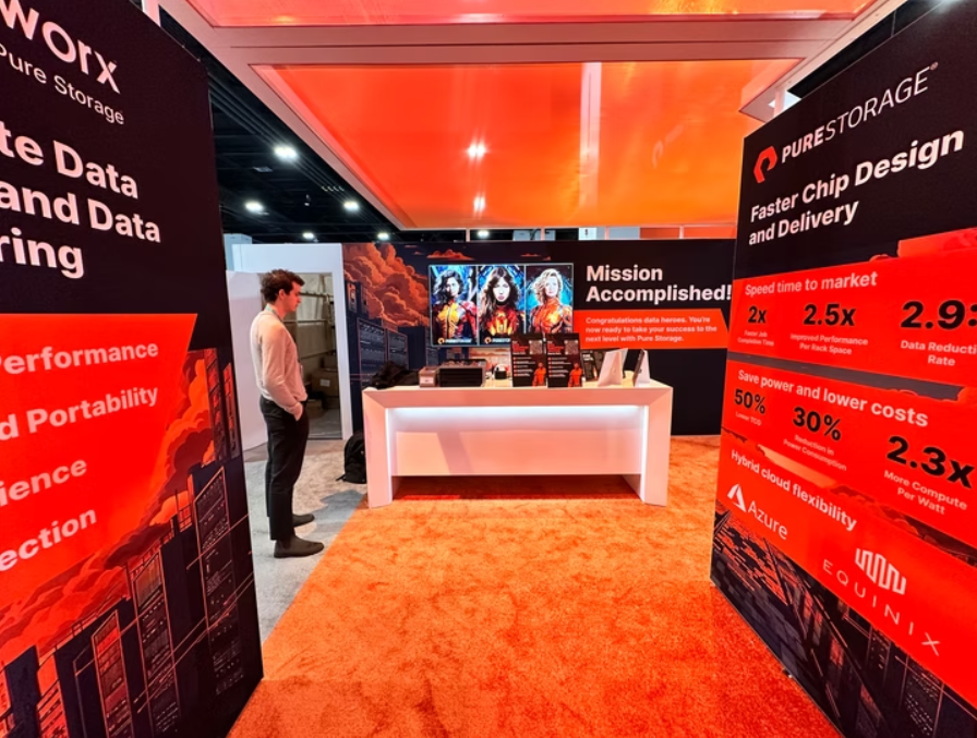 Booth set up with an attendant