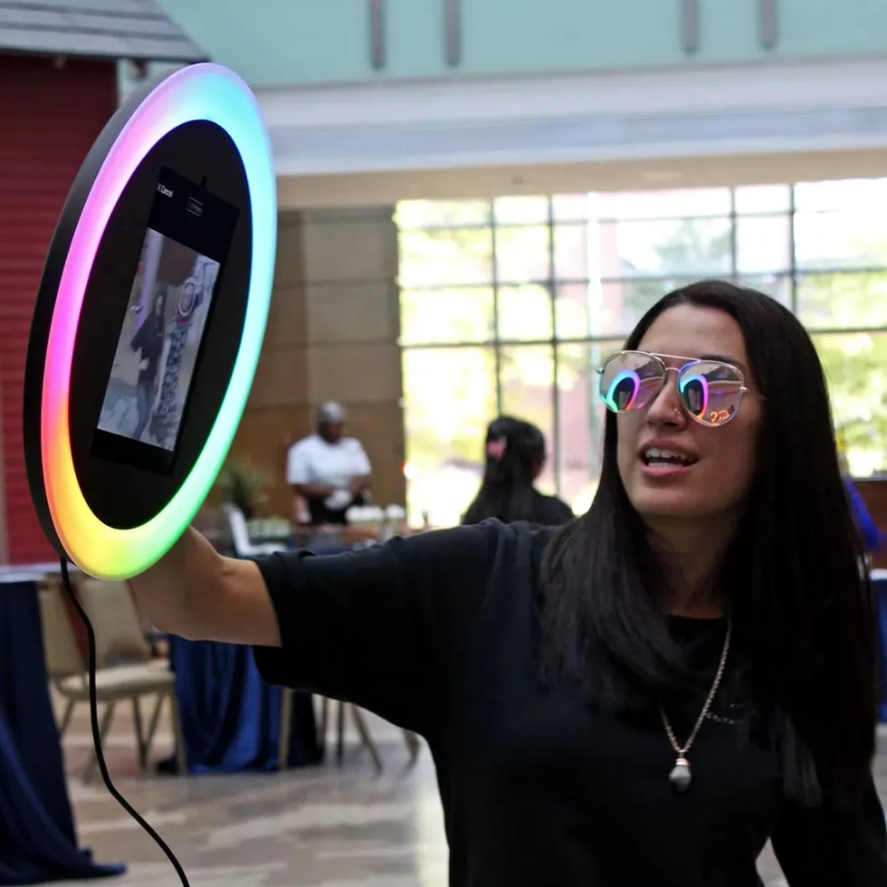 Roaming photo booth rental with mobile photography service