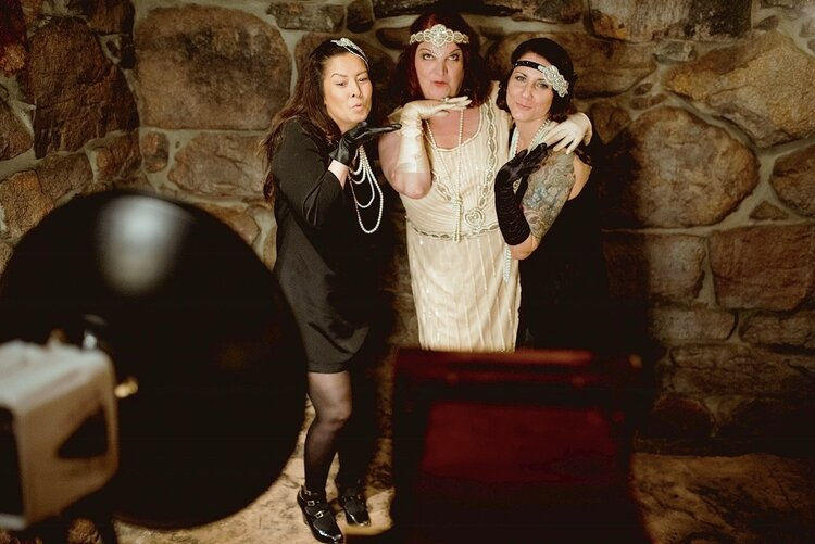 Vintage photo booth moment