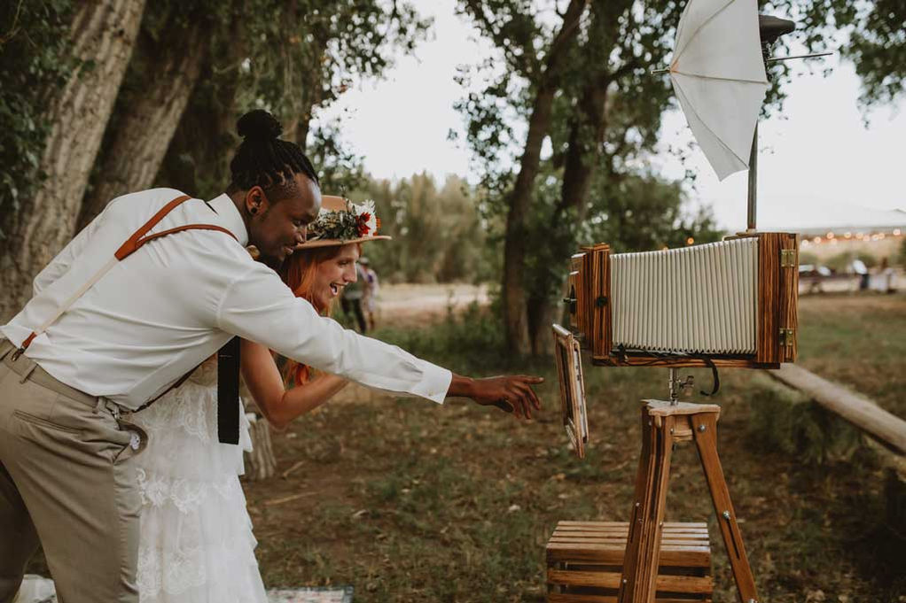 Vintage photo booth moment